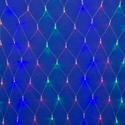 ULD-N1515-96-TTK MULTI IP44 Сетка светодиодная с эффектом мерцания, 1.5х1.5м, Соединяемая, 96 светодиодов, Разноцветный свет, Провод прозрачный, TM Uniel