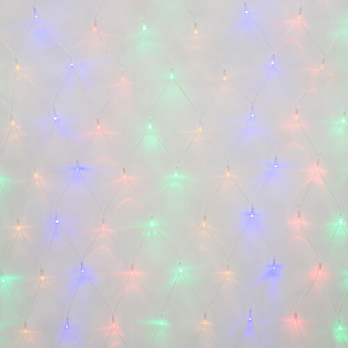 ULD-N1515-96-TTK MULTI IP44 Сетка светодиодная с эффектом мерцания, 1.5х1.5м, Соединяемая, 96 светодиодов, Разноцветный свет, Провод прозрачный, TM Uniel - фото 3