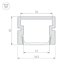 Профиль PDS-SM-2000 ANOD BLACK (Arlight, Алюминий)