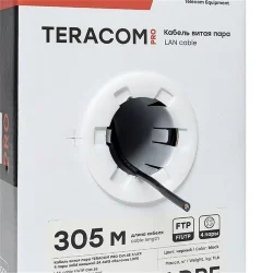 Кабель витая пара F/UTP кат.5E 4 пары 24 AWG solid внешн. LDPE черн. (м) TERACOM PRO EKF TRP-5EFTP-04PE-BK-OUT3