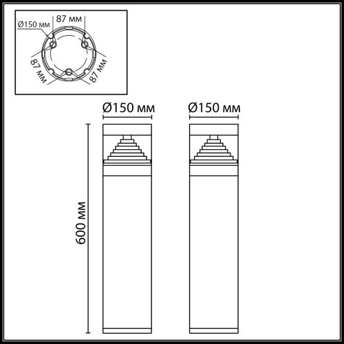 Ландшафтный светильник «ODEON LIGHT» 7140/20GL, серия: HULK (крепление на основание). Фото 2.
