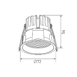 'Светильник светодиодный Встраиваемый , серия DL-RE, Белый, 8Вт, IP44, Нейтральный белый (4000К) , DL-RE1202-WH-NW 020295