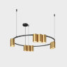 DK4065-BK+SG Подвесной светильник ORBIT , IP20, 10xGU10 LED до 15 Вт, черный + сатинированное золото, алюминий.