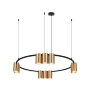 DK4065-BK+SG Подвесной светильник ORBIT , IP20, 10xGU10 LED до 15 Вт, черный + сатинированное золото, алюминий. Фото 3