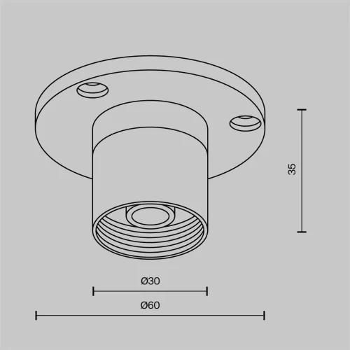 Основание для накладного монтажа системы Shelf с внутренней резьбой без ввода питания (Черный) - фото 2
