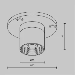 Основание для накладного монтажа системы Shelf с внутренней резьбой без ввода питания (Черный) CA023BI-B