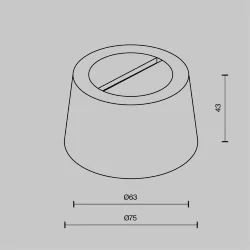 Потолочная чаша Parity накладная с коннектором питания черная (Черный)
