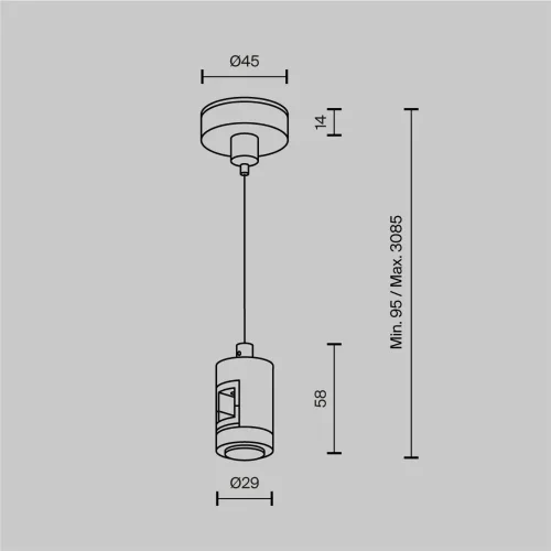 Подвес тросовый Hang одинарный Flarity платина (Платина) - фото 5