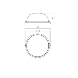 Светильник 'Акватермо' НБП 03-60-001 max 60Вт E27 IP54 D176 круг алюм./стекло бел. ЭРА Б0048419