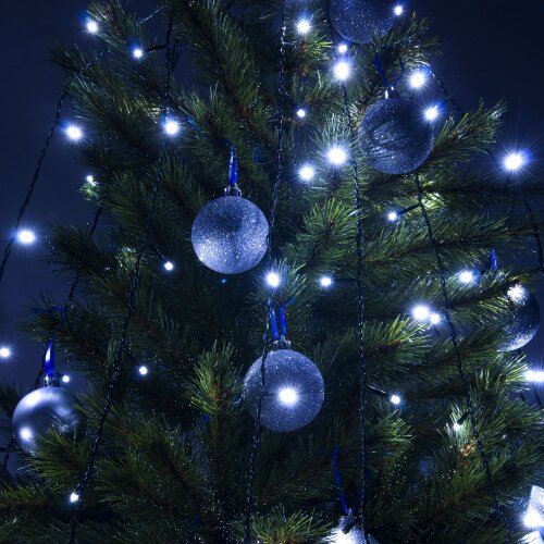 Гирлянда занавес на ель белый 0,45*1,5м IP20 - фото 1