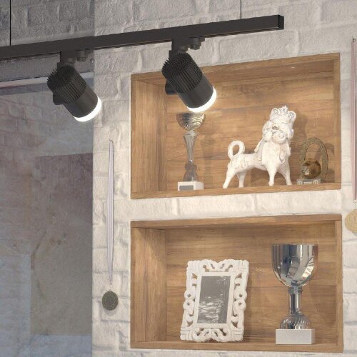 Трековый светодиодный светильник для однофазного шинопровода Accord черный 20W 4200K - Фото 6