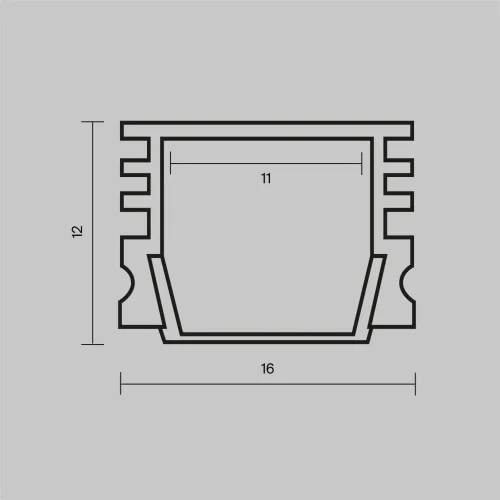 Алюминиевый профиль накладной 16x12 (Черный, 2 м), ALM-005-B-2M 631005 (Черный) 631005 - фото 5