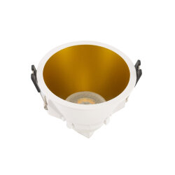 Встраиваемый светильник, IP 20, 10 Вт, GU5.3, LED, белый/золотой, пластик, Denkirs DK3026-WG