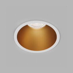 Встраиваемый светильник, IP 20, 10 Вт, GU5.3, LED, белый/золотой, пластик, Denkirs DK3026-WG