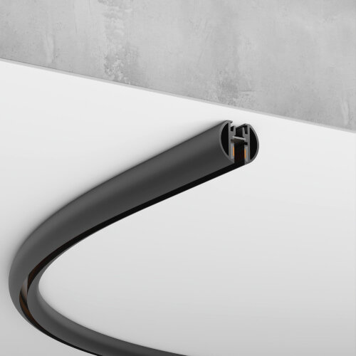 Mini Magnetic Шинопровод накладной Round черный O1200 мм - фото 1