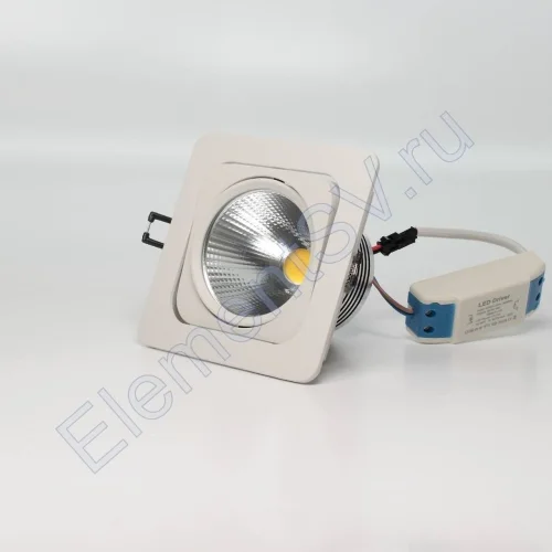 Светодиодный светильник встраиваемый 120.1 series white housing BW14 (10W,220V,day white) - фото.