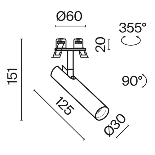 Встраиваемый светильник Фокус Т / Focus T 6 Вт 3000 К 36° (Белый) C141RS-L125-6W3K-W - фото 14