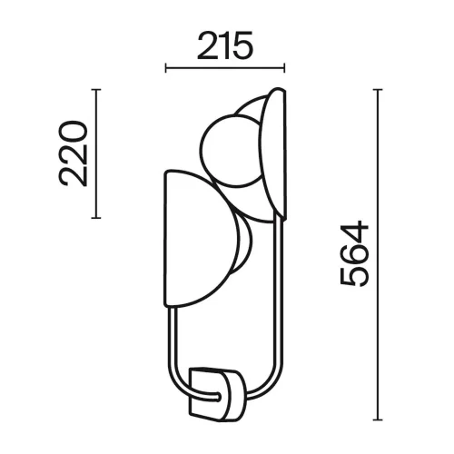 Настенный светильник (бра) Tropic G9х2 (Латунь) - фото 2