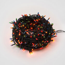 UDL-S2500-500-DGA MULTI IP20 MINI Гирлянда с контроллером, 25м, 500 миниламп накаливания, Разноцветный свет, Провод зеленый.
