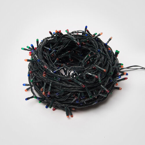 UDL-S2500-500-DGA MULTI IP20 MINI Гирлянда с контроллером, 25м, 500 миниламп накаливания, Разноцветный свет, Провод зеленый. - фото 3