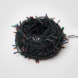 UDL-S2500-500-DGA MULTI IP20 MINI Гирлянда с контроллером, 25м, 500 миниламп накаливания, Разноцветный свет, Провод зеленый.