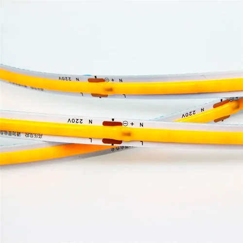 Светодиодная лента 220V, COB 240 chip/m, Golden light, IP20, 10m, A307 - фото II