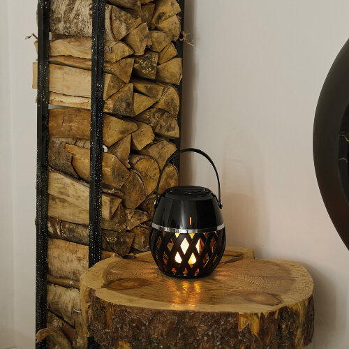 ULD-R201 LED-FLAME BLACK Светодиодный светильник с bluetooth колонкой 75db, Эффект пламени, Встроенный аккумулятор 1800mAh, Черный - фото 2