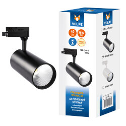 ULB-Q276 40W-3000К BLACK Светильник-прожектор светодиодный трековый, 3800 Лм, Теплый белый свет 3000К, Корпус черный.
