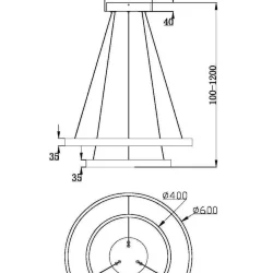 Подвесной светильник Rim 3000K 61Вт (Латунь)