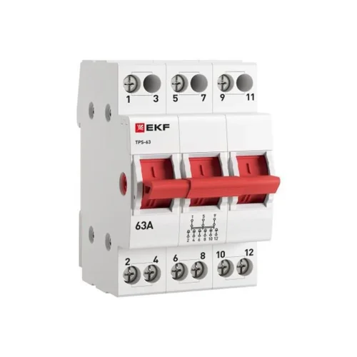 Переключатель трехпозиционный ТПС-63 3P 63А PROxima EKF TPS363 - фото
