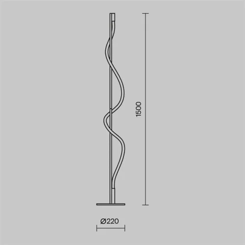 Напольный светильник (торшер) Tau 3000К 15Вт (Черный) - фото 2