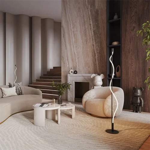 Напольный светильник (торшер) Tau 3000К 15Вт (Черный) - фото 9