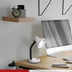 Светильник настольный под лампу на основании СНО 12Б-E27 БЕЛЫЙ (коробка) IN HOME