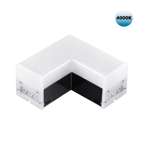 Светильник-соединитель "L"- образный с двумя сетевымм входами, в комплекте прямой соединитель, крепё «Novotech» 359116, серия: BITS (крепление на планке). Фото 1.