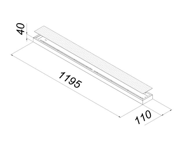 Универсальный офисный светодиодный светильник узкий 40 Вт IP44 1195x110x40 мм 4000K Опал - фото 2
