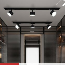 Светильник трековый TR-GX53 SBM-EL-BL с подсветкой черный IN HOME