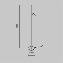 Напольный светильник (торшер) Thin 3000К 14Вт (Латунь)