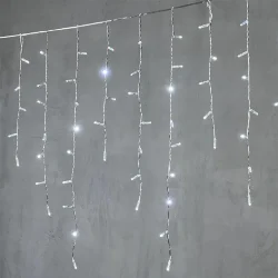 Гирлянда Бахрома с Колпачком 3,2 x 0,9 м Белая 220В, 168 LED, Провод Прозрачный ПВХ, IP65