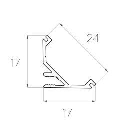 Профиль угловой алюминиевый LC-PUT-1717-2 Anod