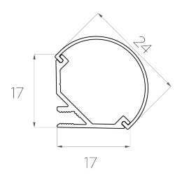 Профиль угловой алюминиевый LC-PUT-1717-2 Anod