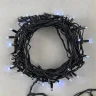 Гирлянда Нить 10м Белая с Мерцанием Каждого Диода 220В, 75 LED, Провод Черный Каучук, IP65. Фото 1.