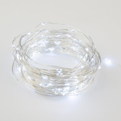 ULD-S1000-100-SCB-3AA WHITE IP20 DEW Гирлянда светодиодная на батарейках 3AA не в-к, Роса, 10м, 100 светодиодов, Белый свет, Провод медный, TM Uniel