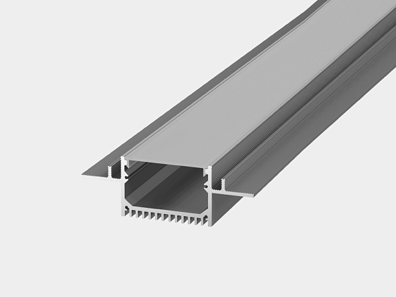 Встраиваемый в гипсокартон алюминиевый профиль Design LED без видимой рамки LG49, 2500 мм, анодированный, LG49-R. Фото 2