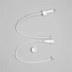 Коннектор 24В Папа-Мама 2 pin, 30см Провод Белый ПВХ 2х0,5, IP65