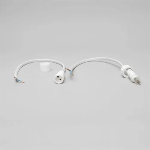 Коннектор 24В Папа-Мама 2 pin, 30см Провод Белый ПВХ 2х0,5, IP65. Фото 2.