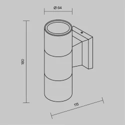Настенный светильник (бра) Bowery GU10х2 50Вт IP 54 (Черный)
