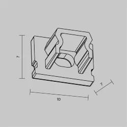 Комплект заглушек (для профиля ALM-1007-S-2M) 2 шт. (Белый)