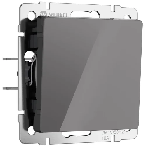 Выключатель одноклавишный проходной (графит акрил) W1112044 - фото