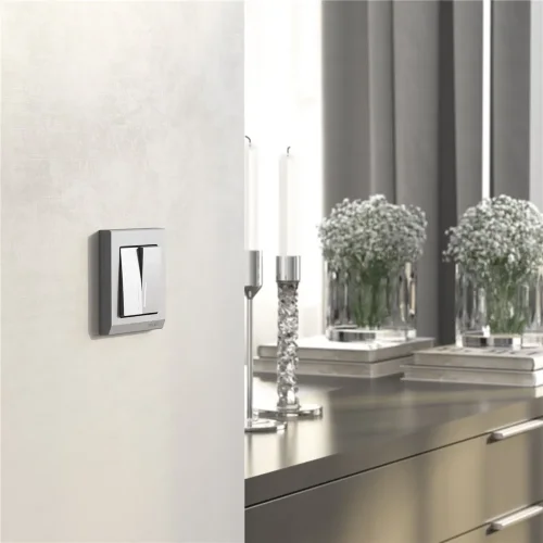 Рамка из поликарбоната на 1 пост Stark серебряный матовый W0011865 - фото 2