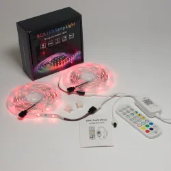 Набор светодиодной ленты 10XRGB30-A02 X12 (12V, RGB 30led/m 2x5m, IR, Wi-Fi, адаптер 220V, IP20)